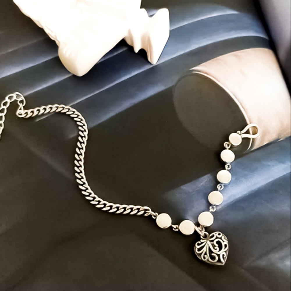 925 Sterling Silver Chain Heart Bracelet Women